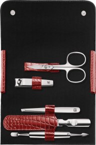 Zwilling Druckknopf-Etui 5-tlg. , Rindleder Rot 1 Stk.