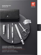 ZWILLING Beauty Classic Inox Druckknopf-Etui, Rindleder, schwarz, 5-tlg.