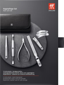 ZWILLING Beauty Classic Inox Druckknopf-Etui Maniküre Set 5tlg. in schwarz