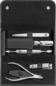 ZWILLING Beauty Classic Inox Druckknopf-Etui Maniküre Set 5tlg. in schwarz