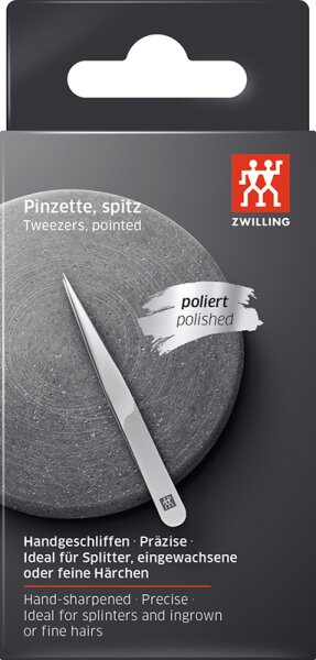 Pinzette, poliert spitz, 1 Zwilling edelstahl,