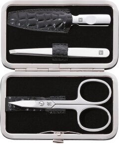 ZWILLING Beauty Rahmen-Etui, Rindleder, schwarz, 3-tlg.