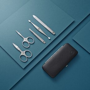 ZWILLING Beauty Rahmen-Etui, Yakleder, schwarz, 5-tlg.