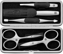 ZWILLING Beauty Rahmen-Etui, Yakleder, schwarz, 5-tlg.