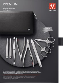 ZWILLING Beauty Reißverschluss-Etui, Rindleder, black, 8-tlg.