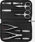 ZWILLING Beauty Reißverschluss-Etui, Rindleder, black, 8-tlg.