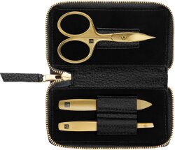 ZWILLING Beauty Reißverschluss-Etui, Rindleder, schwarz, 3-tlg.