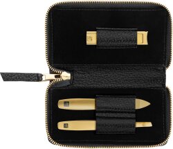 ZWILLING Beauty Reißverschluss-Etui, Rindleder, schwarz, 3-tlg.