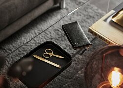 ZWILLING Beauty Reißverschluss-Etui, Rindleder, schwarz, 5-tlg.