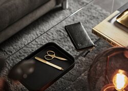 ZWILLING Beauty Reißverschluss-Etui, Rindleder, schwarz, 5-tlg.