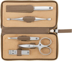 Zwilling Reißverschluss-Etui, Rindleder, 5-tlg. Taupe 1 Stk.