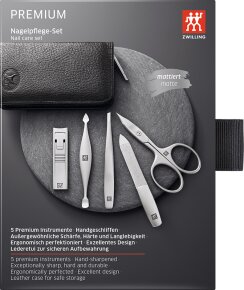 ZWILLING Beauty Reißverschluss-Etui, Yakleder, schwarz, 5-tlg.