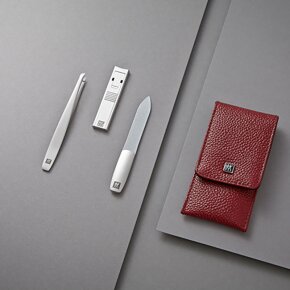ZWILLING Beauty Taschen-Etui, Rindleder, rot, 3-tlg.