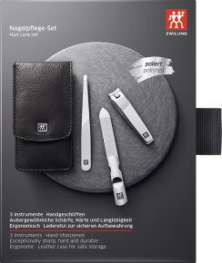 ZWILLING Beauty Classic Taschen-Etui, Rindleder, schwarz, 3-tlg.
