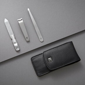 ZWILLING Beauty Classic Taschen-Etui, Rindleder, schwarz, 3-tlg.