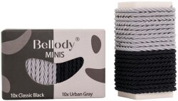 Bellody® Mini Haargummis (20 Stück - Schwarz & Grau - Mischpaket)