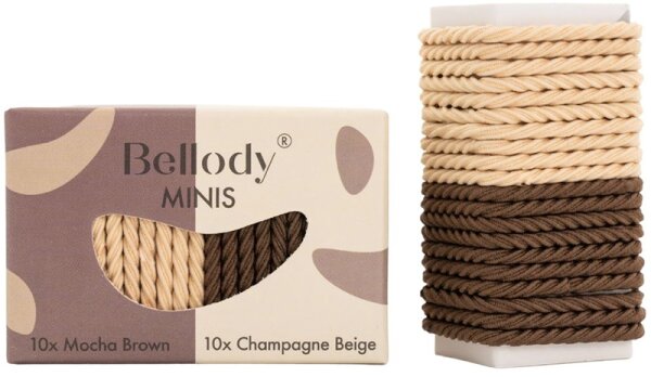 Bellody&reg; Mini Haargummis (20 St&uuml;ck - Braun & Beige - Mischpaket)