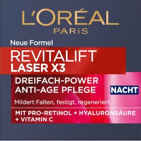L'Oréal Paris RevitaLift Laser X3 Dreifach-Power Anti-Age Pflege Nacht Gesichtscreme 50ml