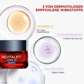 L'Oréal Paris RevitaLift Laser X3 Dreifach-Power Anti-Age Pflege Nacht Gesichtscreme 50ml