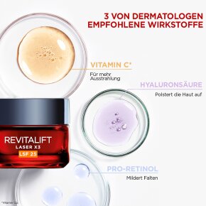 L'Oréal Paris RevitaLift Laser X3 Dreifach-Power Anti-Age Pflege Tag LSF 25 Gesichtscreme 50ml