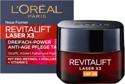 L'Oréal Paris RevitaLift Laser X3 Dreifach-Power Anti-Age Pflege Tag LSF 25 Gesichtscreme 50ml
