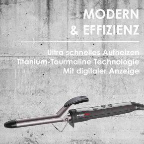 BaByliss Pro Frisiereisen Digital Titanium Turmalin schwarz 19 mm (BAB2272TTE)