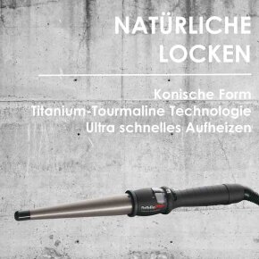 BaByliss Pro Frisiereisen Konisch Titanium Turmalin schwarz 32-19 mm (BAB2281TTE)