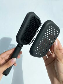 Bellody® - Patentierte Haarbürste mit Selbstreinigungsfunktion (1 Stück - Classic Black)