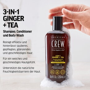 American Crew 3 in 1 Ginger & Tea Shampoo, Conditioner & Body Wash 1000 ml