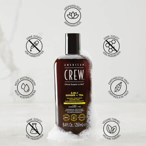 American Crew 3 in 1 Ginger & Tea Shampoo, Conditioner & Body Wash 1000 ml