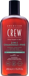 American Crew 3 in 1 Chamomile & Pine Shampoo, Conditioner & Body Wash 450 ml