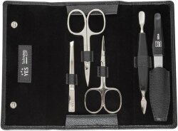 YES Solingen Manicure Etui 5-teilig schwarz 8 x15,5 cm 1 Stk.
