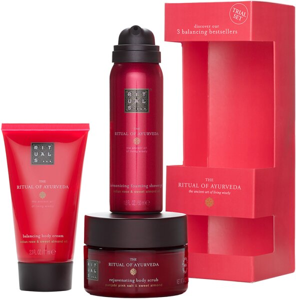 8719134139846 - Rituale The Ritual Of Ayurveda Geschenkset Balancing Body Cream 70 ml + Harmonizing Foaming Shwer Gel 50 ml + Rejuvenating Body Scrub 125 g 1 Stk 8719134139846 - Rituale The Ritual Of Ayurveda Geschenkset Balancing Body Cream 70 ml + Harmonizing Foaming Shwer Gel 50 ml + Rejuvenating Body Scrub 125 g 1 Stk
