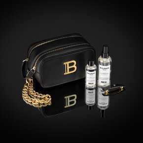 Balmain Hair Couture Signature Pouch Black Gold (Leave in, Argan Elixir, Barrette Medium Black)