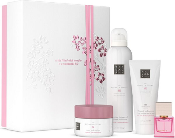 8719134202038 - RITUALS Rituale The-Ritual-Of-SakuraMedium Gift Set The Ritual of Sakura Body Cream 100 ml + The Ritual of Sakura Body Scrub 125 gr + The Ritual of Sakura Foaming Shower Gel 200 ml + Rêve de Hanami 15 ml 1 Stk (3590 €   1 Stk)