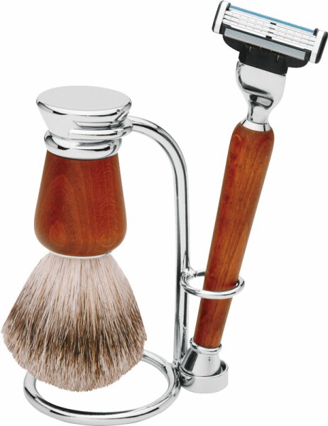 Erbe Shaving Shop Rasierset dreiteilig, Palisanderholz, Gillette Mach