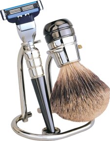 Erbe Shaving Shop Rasierset dreiteilig, verchromt/schwarz, Gillette Mach 3