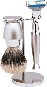 Erbe Shaving Shop Rasierset dreiteilig, Edelstahl/matt, Gillette Mach 3
