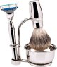 Erbe Shaving Shop Rasierset vierteilig, Hochglanz, Gillette Mach 3, mit Schale