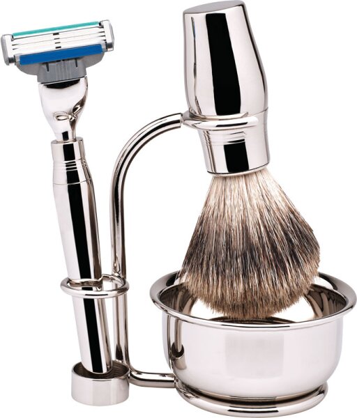 Rasierset Gillette 3, Shop Shaving vierteilig, Hochglanz, Mach Erbe m