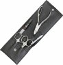 Erbe Collection fünfteiliges Manicure Set im Lederetui schwarz, 13,5 x 5,5 cm