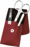 Erbe Collection dreiteiliges Manicure Set im Lederetui, rot 10,5 x 5,0 cm