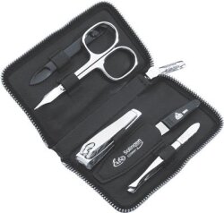 Erbe Collection Travel Maniküre Reißverschluss-Etui, schwarz