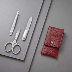 Zwilling TWINOX Manicure Sets Taschen-Etui, Rindleder, rot, 3-tlg. 50 x 100 mm