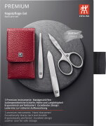 Zwilling TWINOX Manicure Sets Taschen-Etui, Rindleder, rot, 3-tlg. 50 x 100 mm