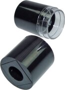 Fantasia Kosmetik-Doppelspitzer, Schwarz/Glashell, Ø 2,8 cm, Höhe: 6 cm