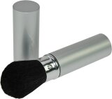 Fantasia Puderpinsel, Silber, einschiebbar, Metallhülse, Naturhaar, Länge 12 cm, Ø 2,3 cm