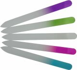 Fantasia Glasfeile - doppelseitig, geätzt in gehärtetem Glas, 5 Farben sortiert, Länge: 14 cm