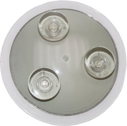 Fantasia Spiegel mit 3 Saugnäpfen, Acryl mit Silberring, 7-fach Vergrößerung, Ø 19 cm