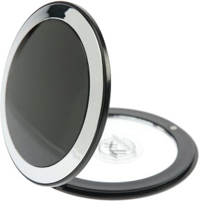 Fantasia Taschenspiegel, Kunststoff, Schwarz/Silber, 7-fach Vergrößerung, Ø 8,5 cm